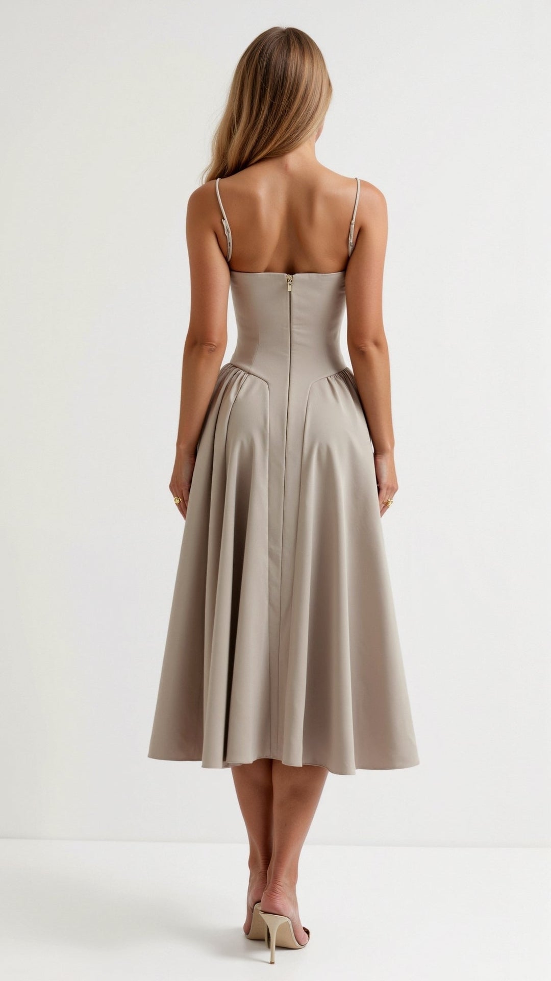 Odete - Vestido midi con corpete estructurado