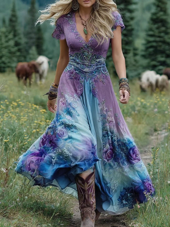 Serena - Vestido Maxi Corto Floral