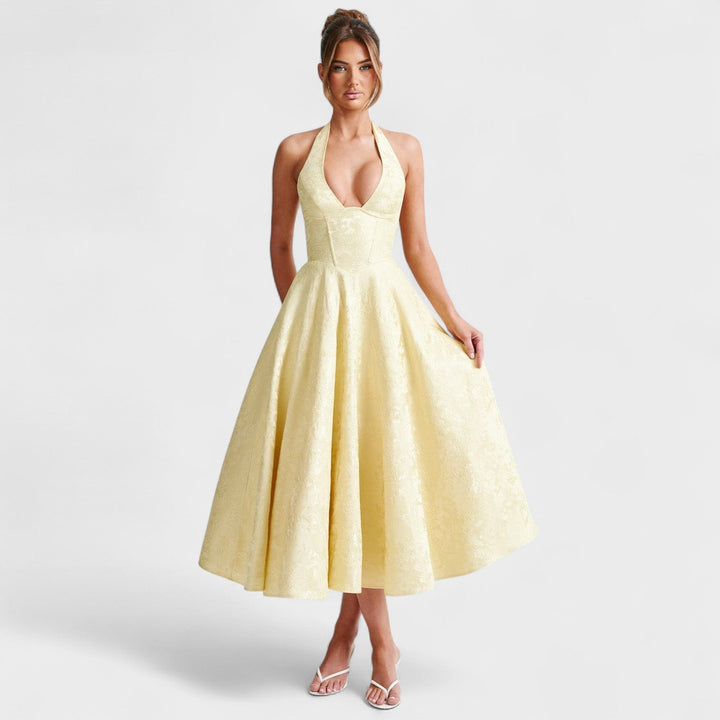 Halina - Vestido midi con corsé