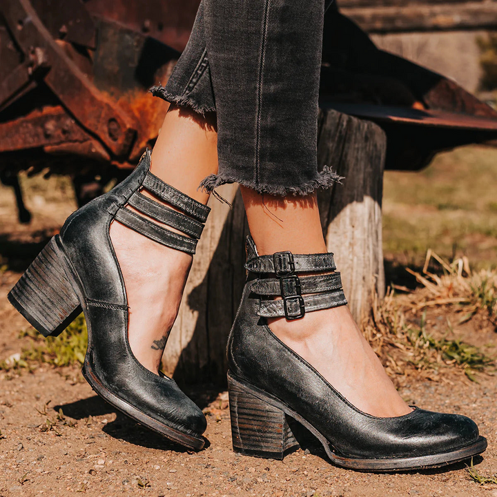 Ginevra - Zapatos de tacón alto con tiras múltiples y suela gruesa