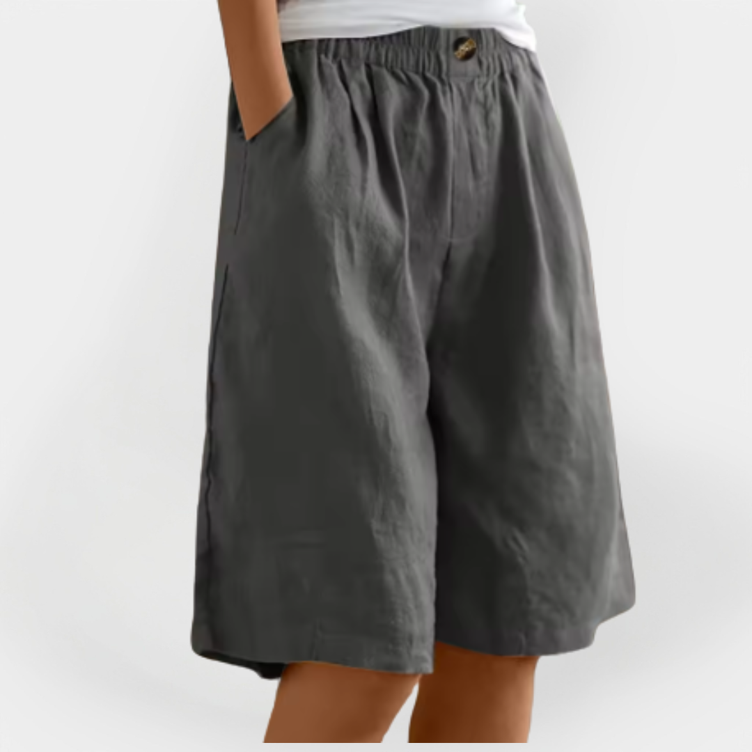 Pantalones de Lino con Bolsillos