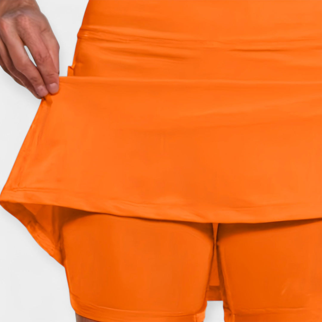 Pantalones Cortos Altos con Falda