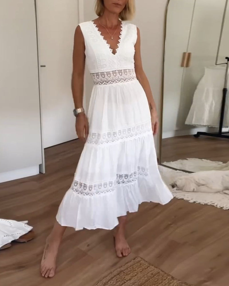 Kim - Vestido de Encaje con Escote en V