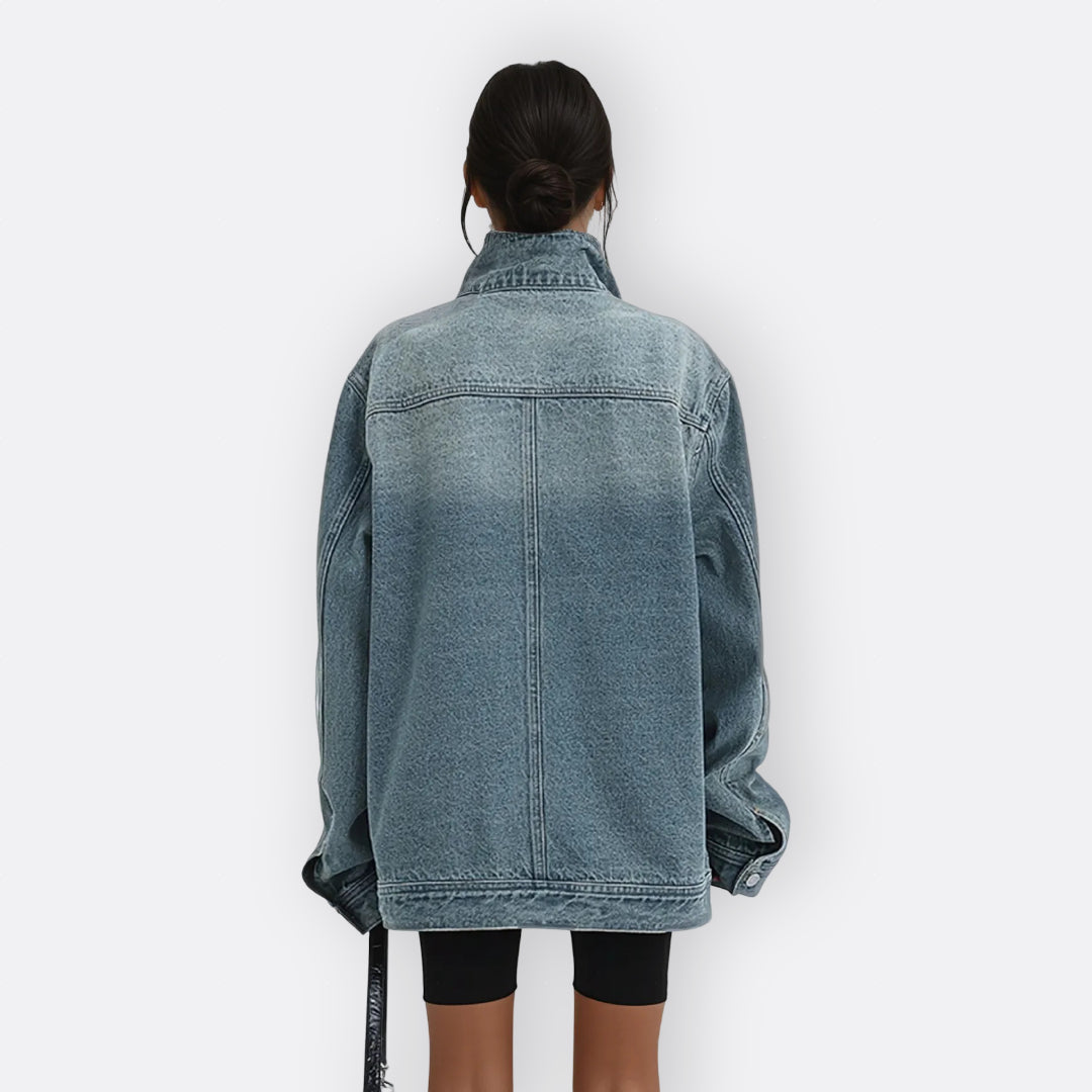 Sílvia - Abrigo Vintage Cuello Alto Asimétrico