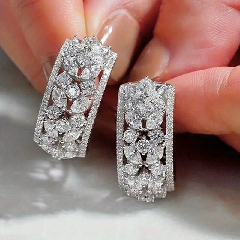 Pendientes Rectangulares de Plata con Brillo