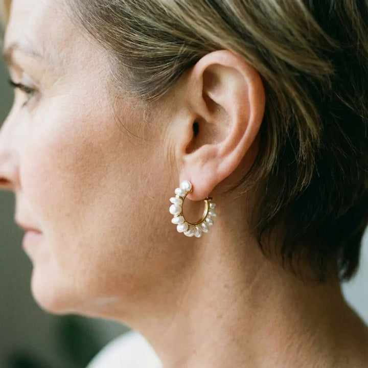 Pendientes Vintage con Perla Blanca