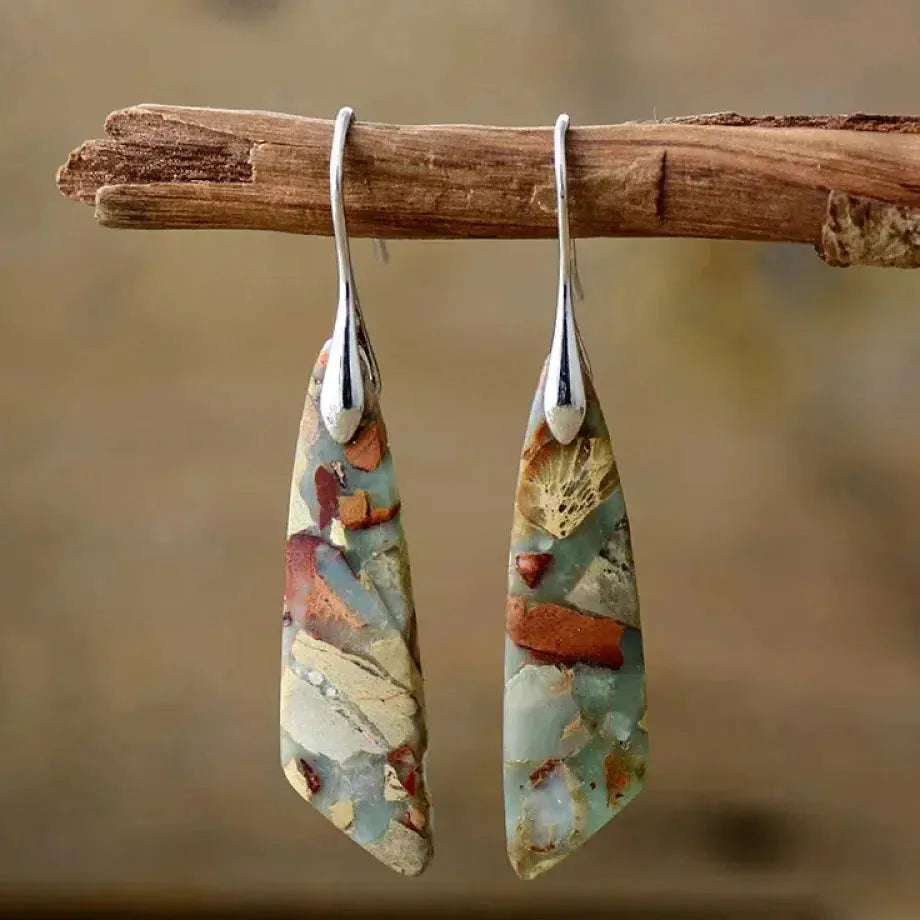 Pendientes Vintage con Piedras Naturales