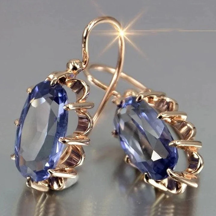 Pendientes Vintage con Circonitas Azules
