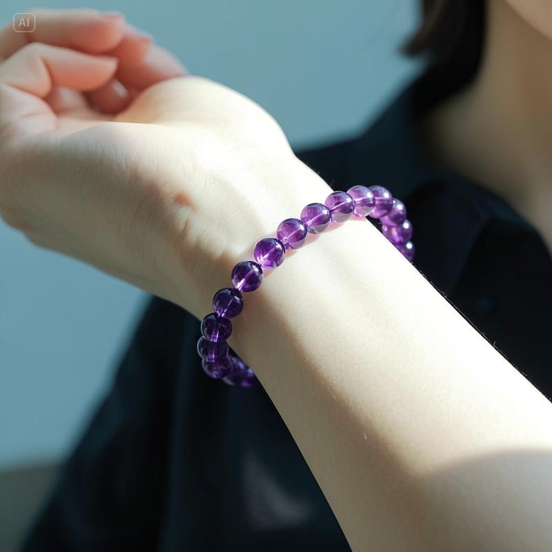 Pulsera "Valeria" con perlas moradas