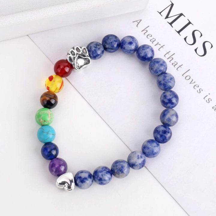 Pulsera Monumento Puente Celestial – Regalo con 7 Perlas de Chakra por la Pérdida de una Mascota