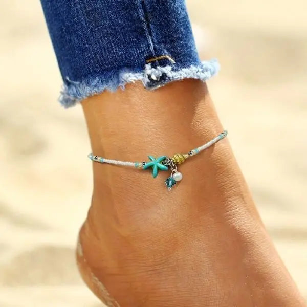 Pulsera con Estrellas y Conchas y Piedras Naturales