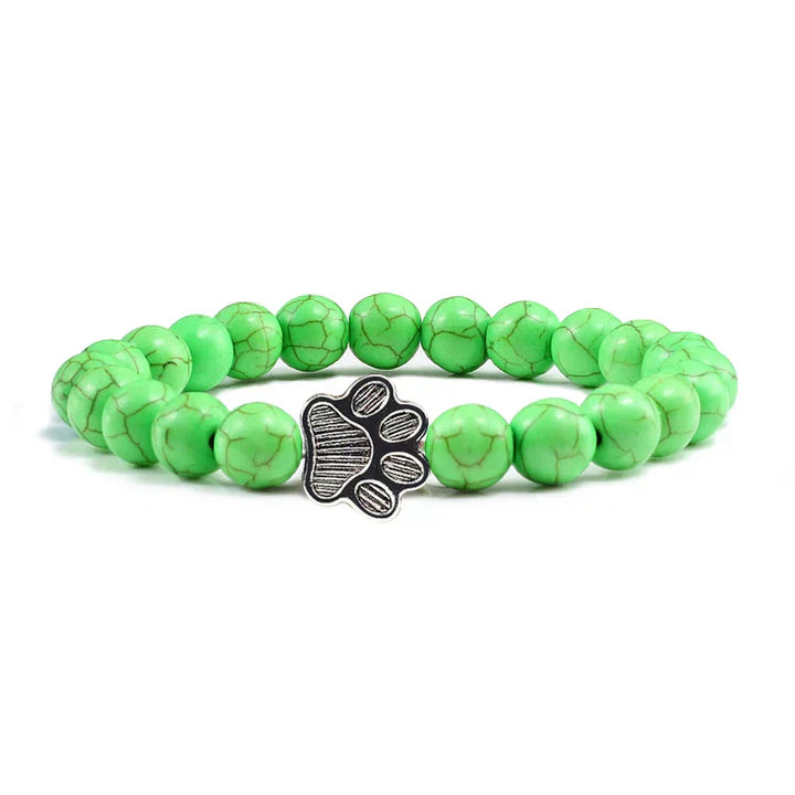 Pulsera con Perlas en Forma de Huella – Diseño de Piedra Natural