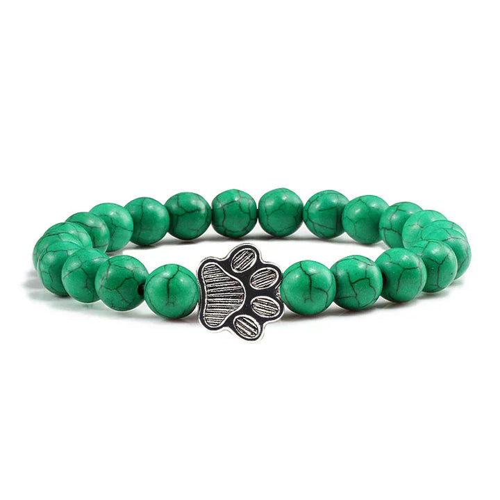 Pulsera con Perlas en Forma de Huella – Diseño de Piedra Natural