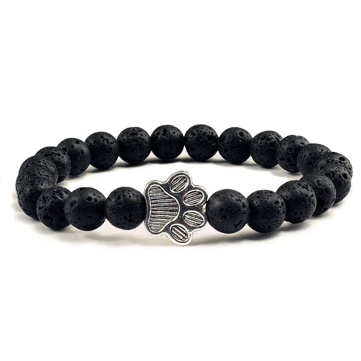 Pulsera con Perlas en Forma de Huella – Diseño de Piedra Natural