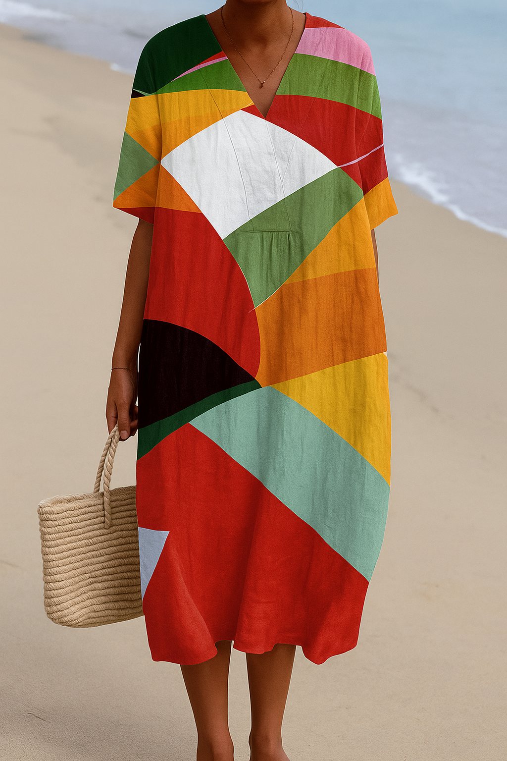 Daniela - Vestido Colorido en Patchwork