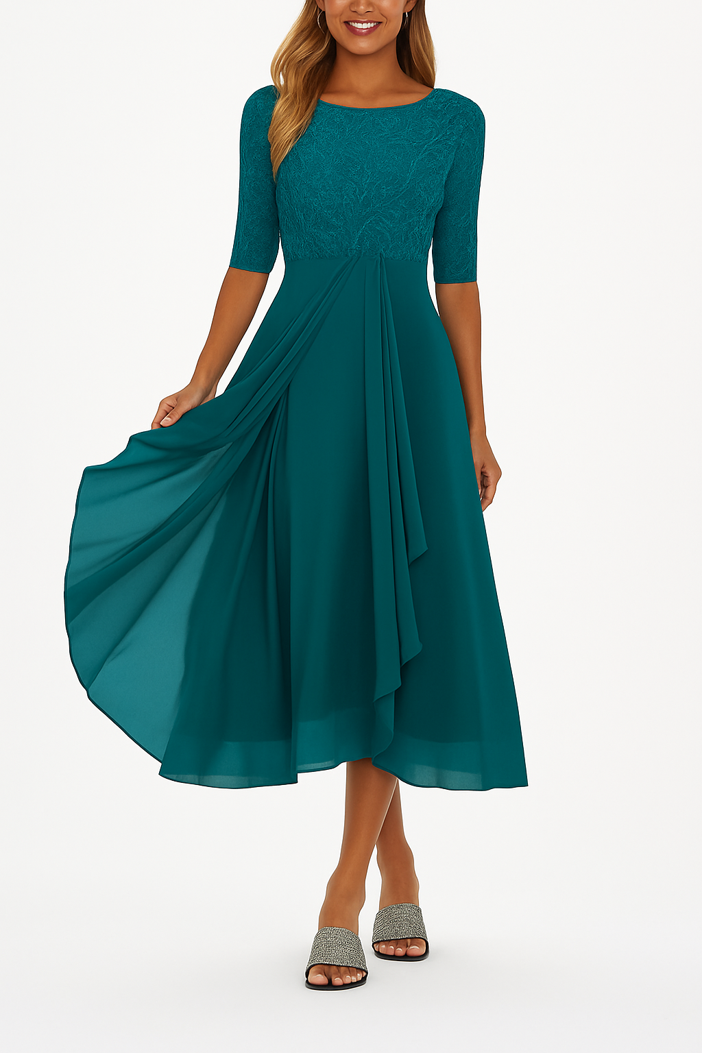 Valentina - Vestido de Encaje Manga 3/4