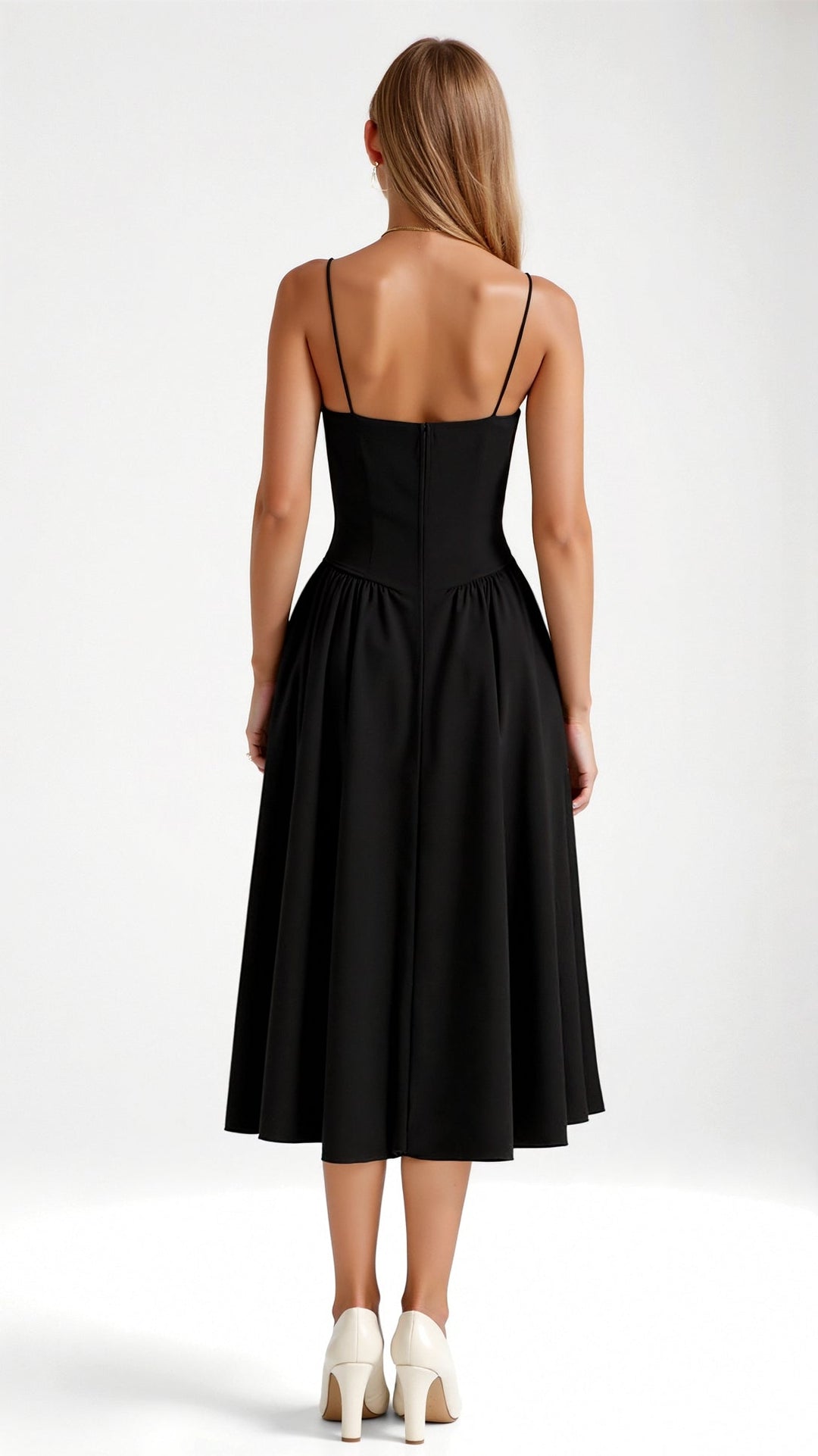 Odete - Vestido midi con corpete estructurado