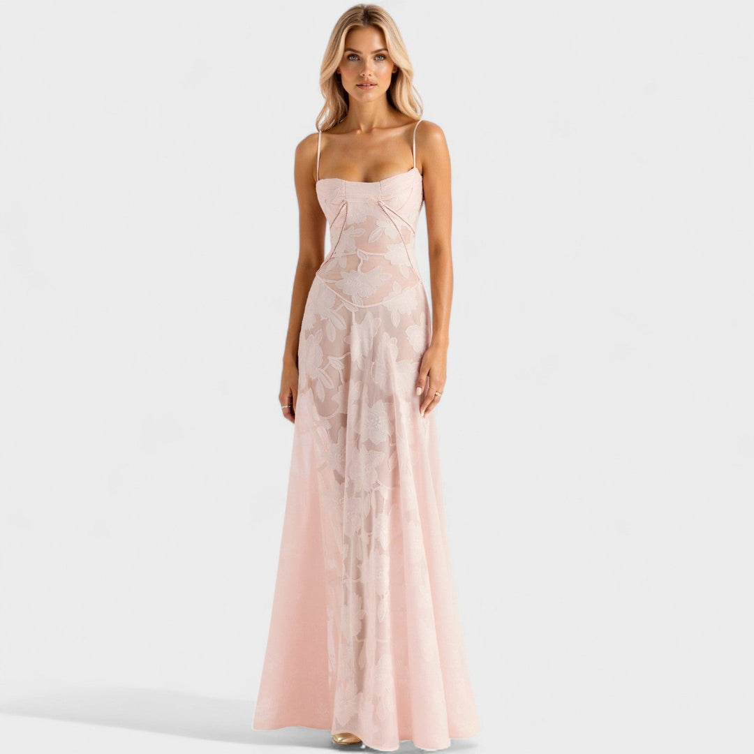 Verona - Vestido maxi de encaje floral