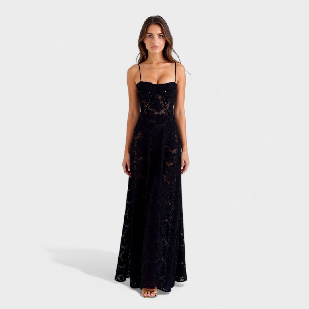Verona - Vestido maxi de encaje floral