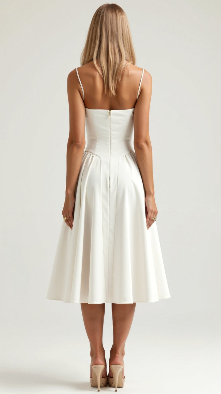 Odete - Vestido midi con corpete estructurado