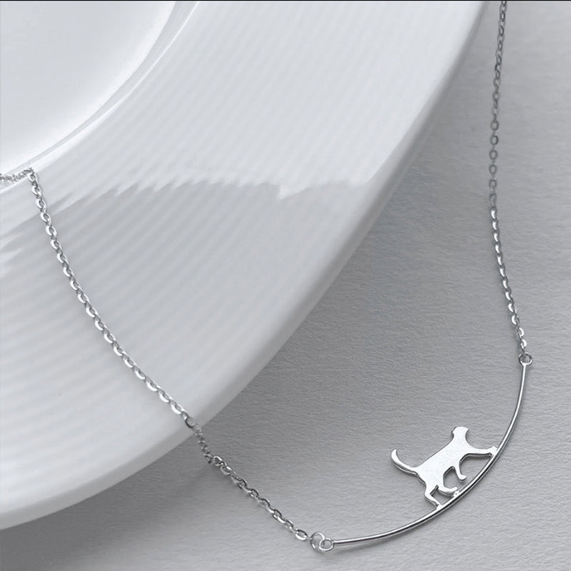 Collar de Gato Escalador en Plata