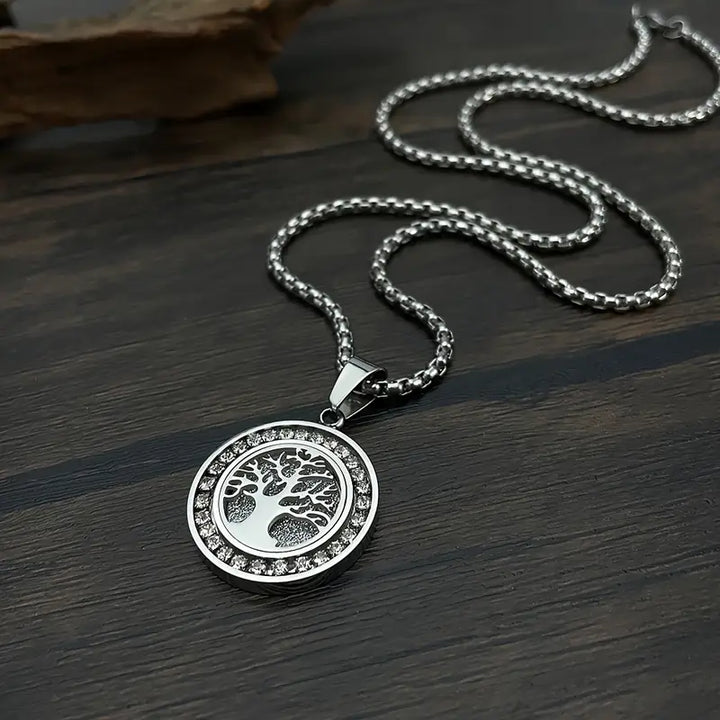 Collar Árbol de la Vida en Color Dorado de Lujo con Circonitas