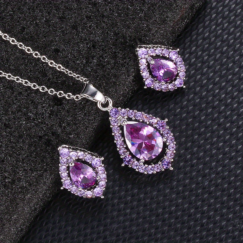 Collar y pendientes Nadine Amatista