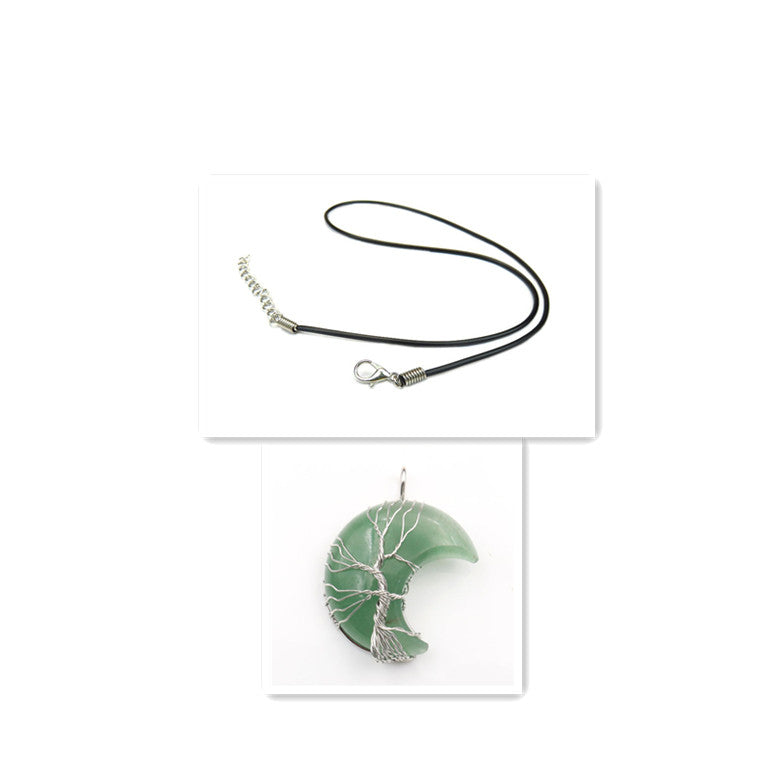 Collar con Colgante Árbol de la Vida de Luna de Cristal Accesorio