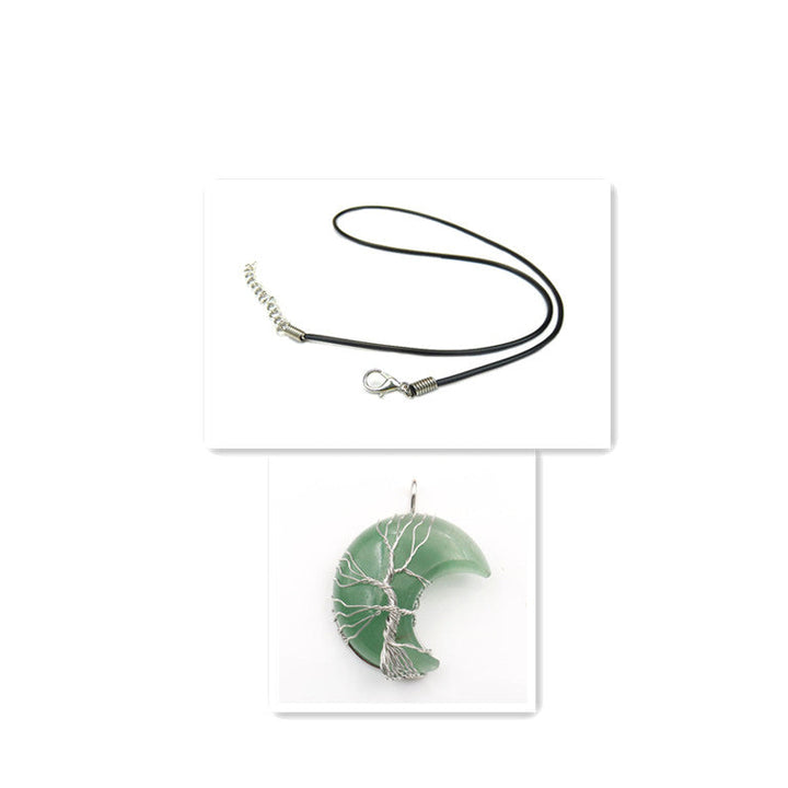 Collar con Colgante Árbol de la Vida de Luna de Cristal Accesorio
