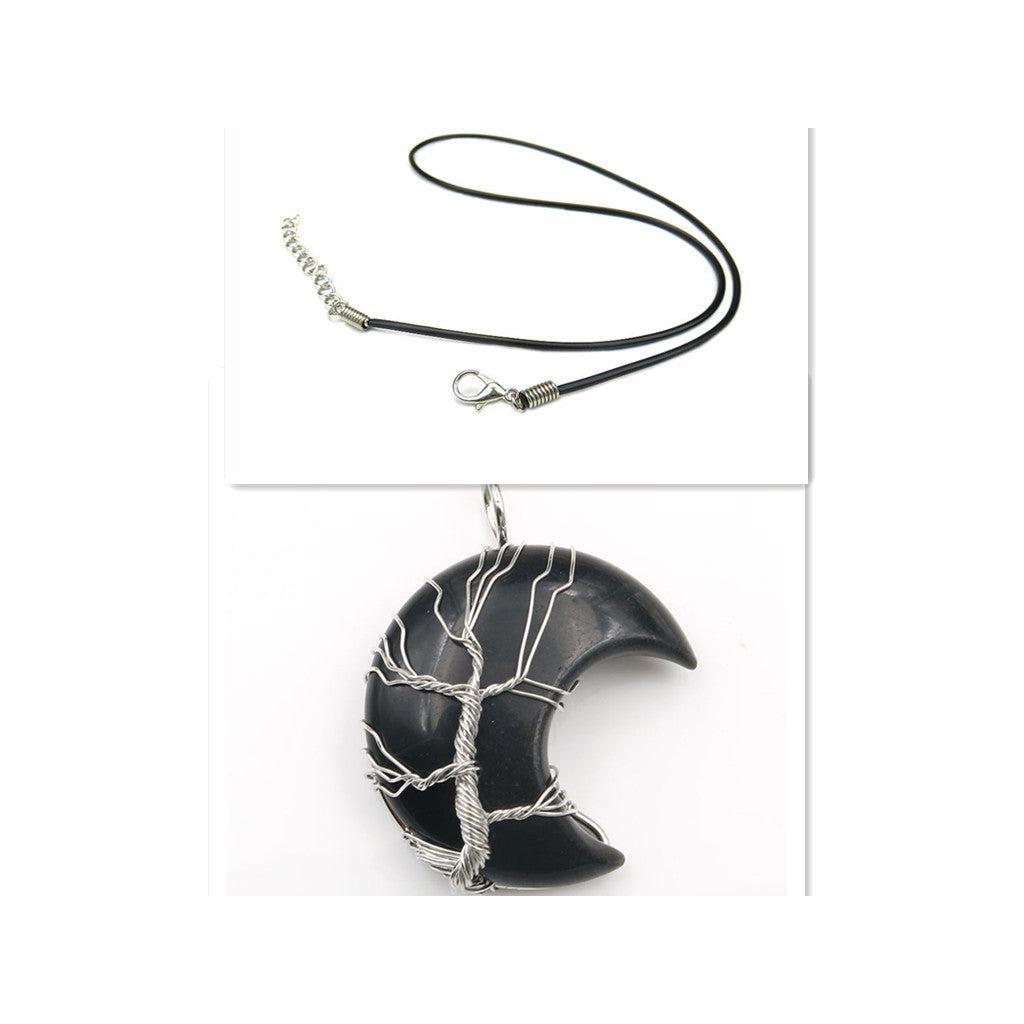 Collar con Colgante Árbol de la Vida de Luna de Cristal Accesorio