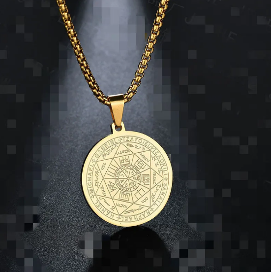 Collar con Medallón de Tríton Ángel Seis Estrellas