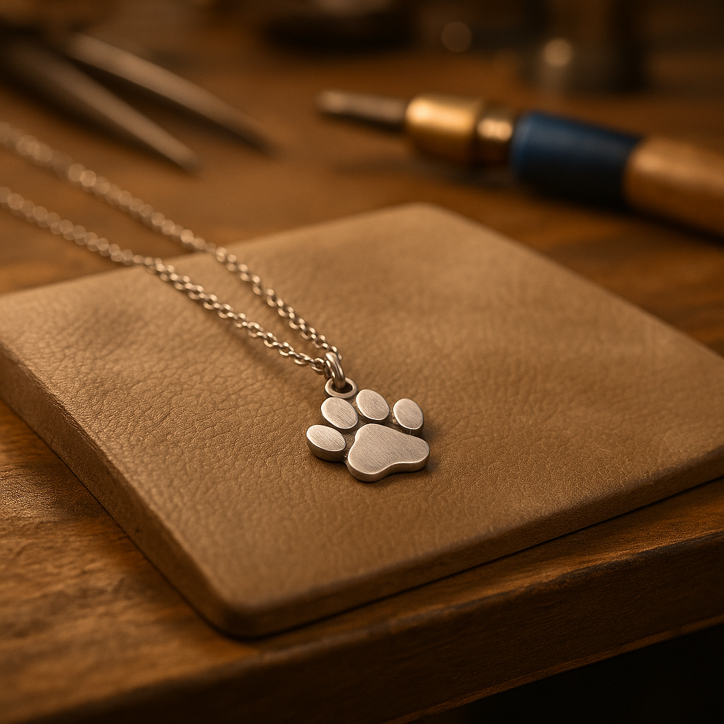 Collar con Huella en Plata – Acero Inoxidable