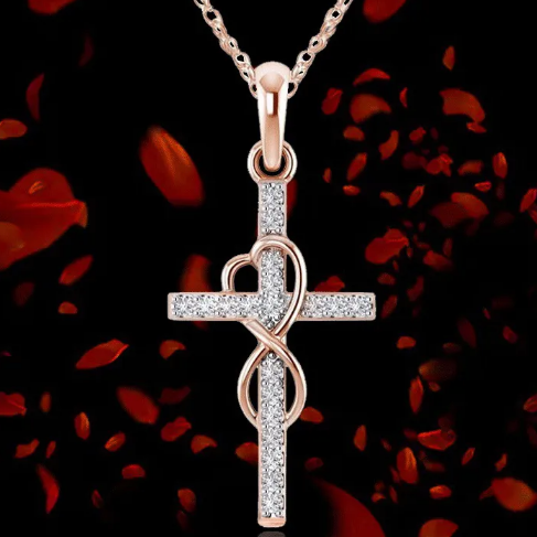 Collar con colgante en forma de cruz de acero inoxidable