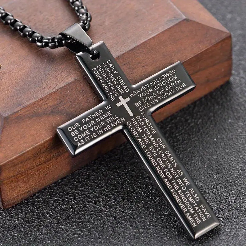 Collar unisex moderno con cruz colgante