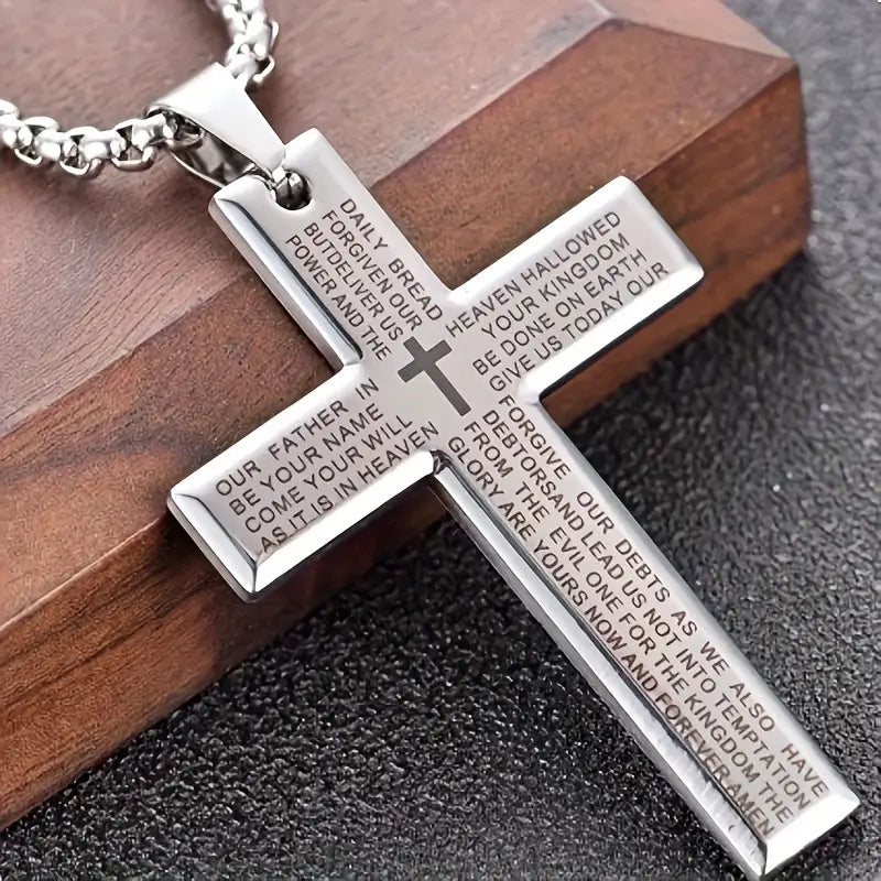 Collar unisex moderno con cruz colgante