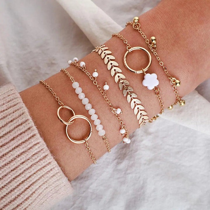 Conjunto de pulseras Bohemio en color dorado