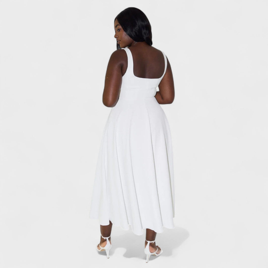 Maribel - Vestido Midi escote cuadrado