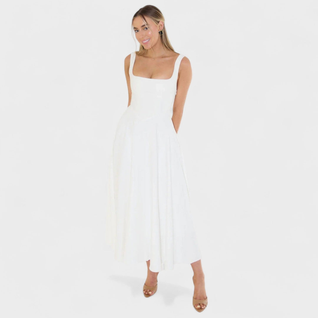 Maribel - Vestido Midi escote cuadrado