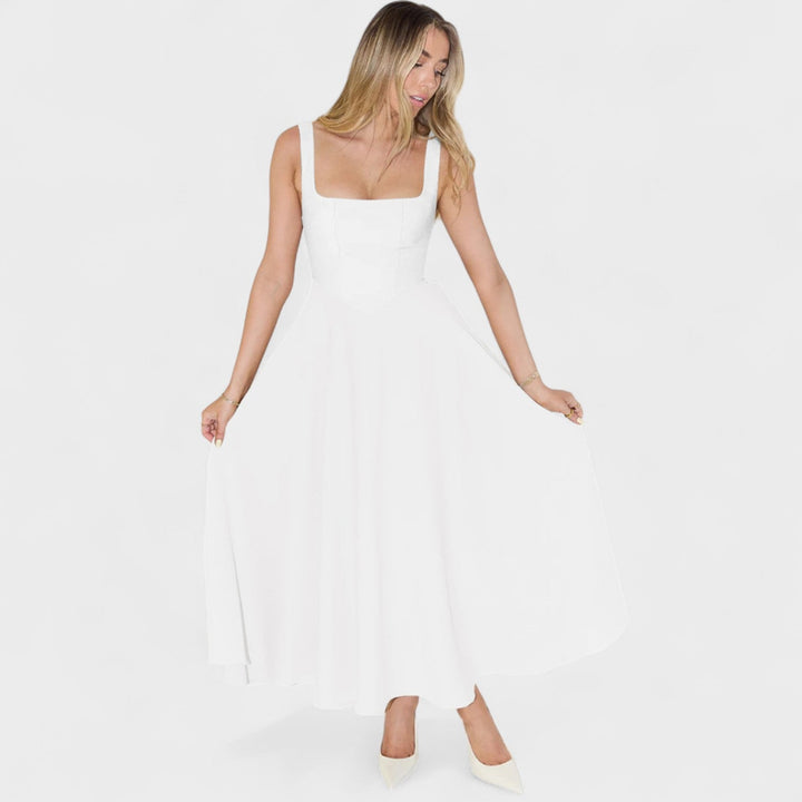 Maribel - Vestido Midi escote cuadrado