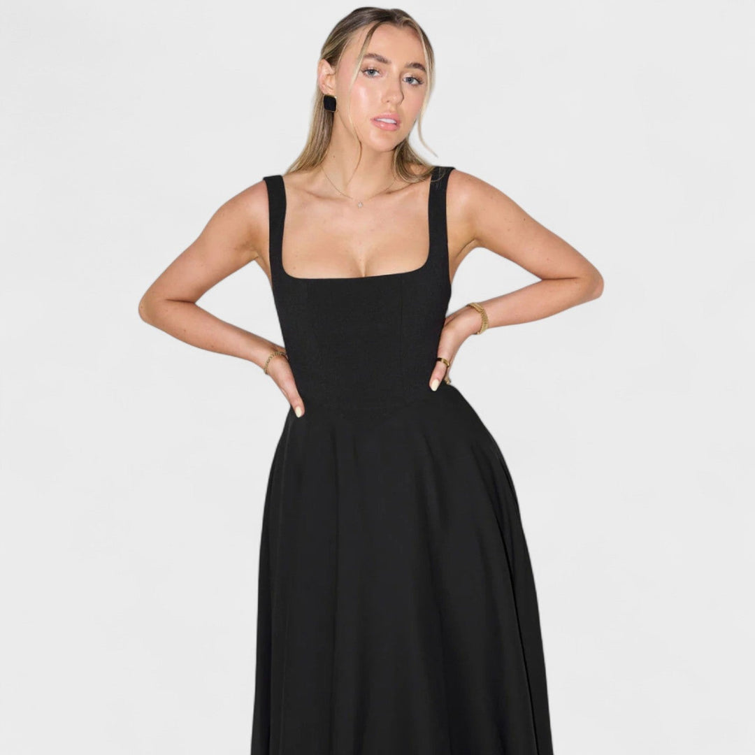 Maribel - Vestido Midi escote cuadrado