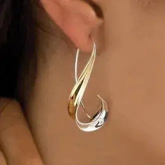 Pendientes colgantes retro dorados