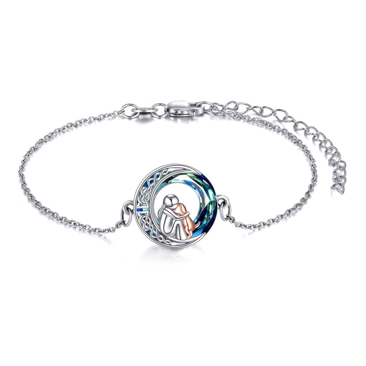 Pulsera Ajustable con Perro Colgante de Plata