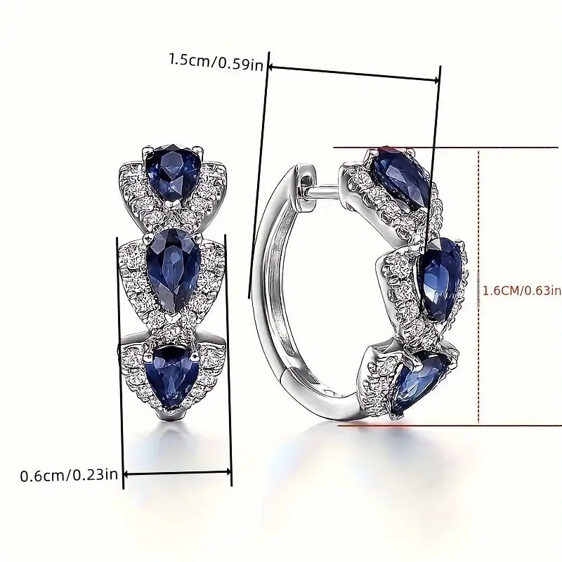 Pendientes Estriados con Cristal Brillante