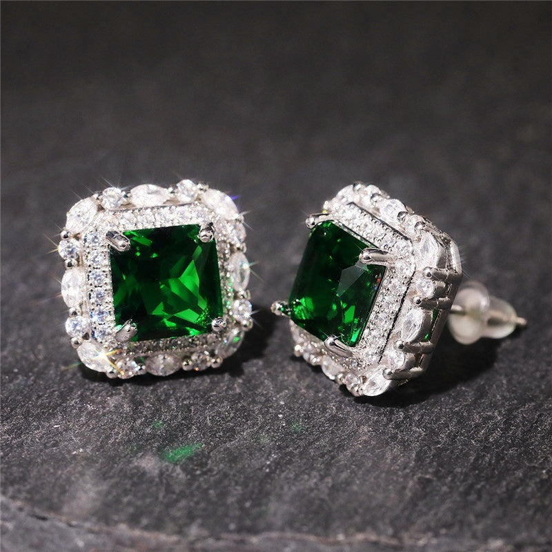 Pendientes de Circonio y Esmeralda