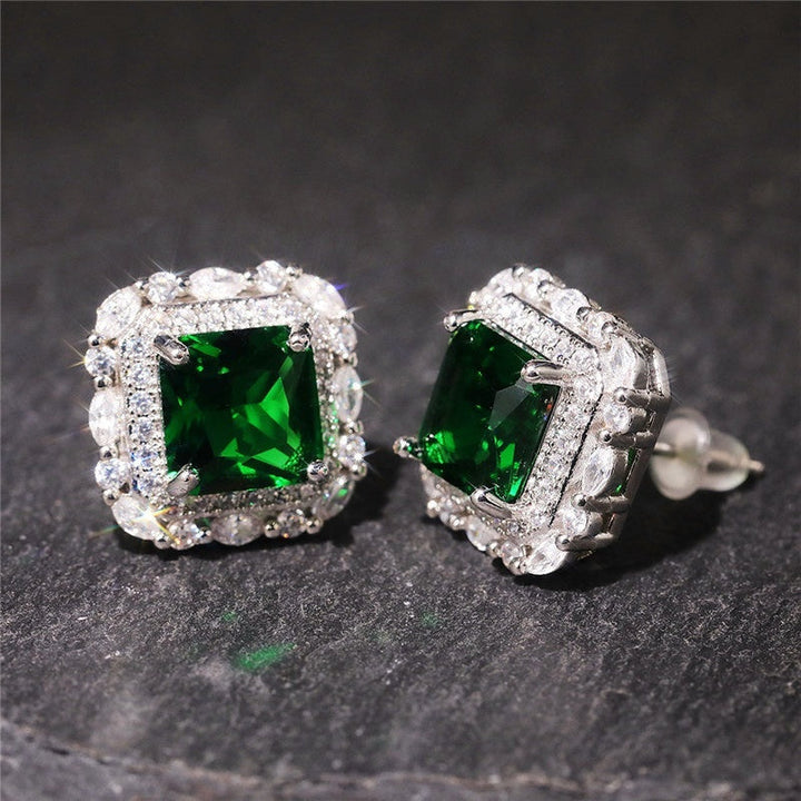 Pendientes de Circonio y Esmeralda