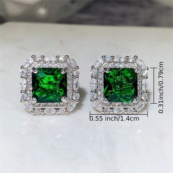 Pendientes de Circonio y Esmeralda