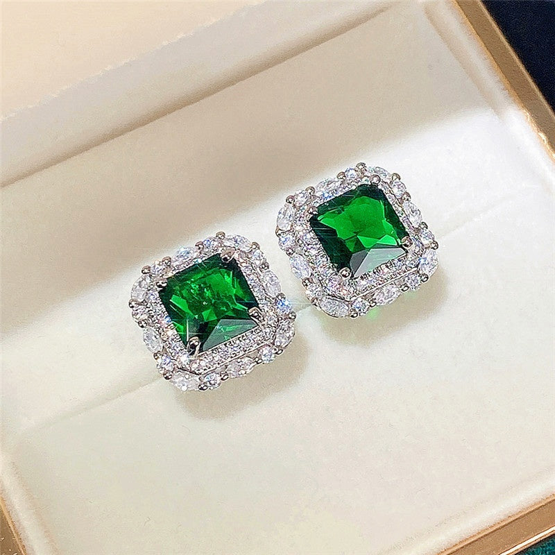 Pendientes de Circonio y Esmeralda