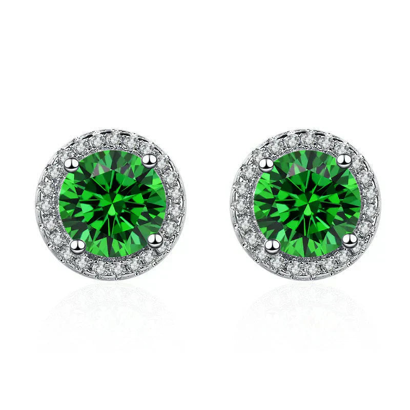 Pendientes de Esmeraldas y Diamantes