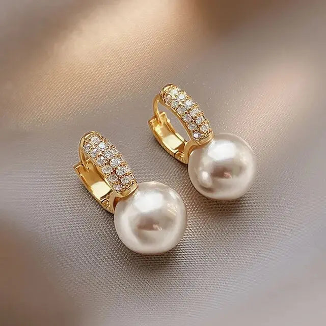 Pendientes de perlas con strass