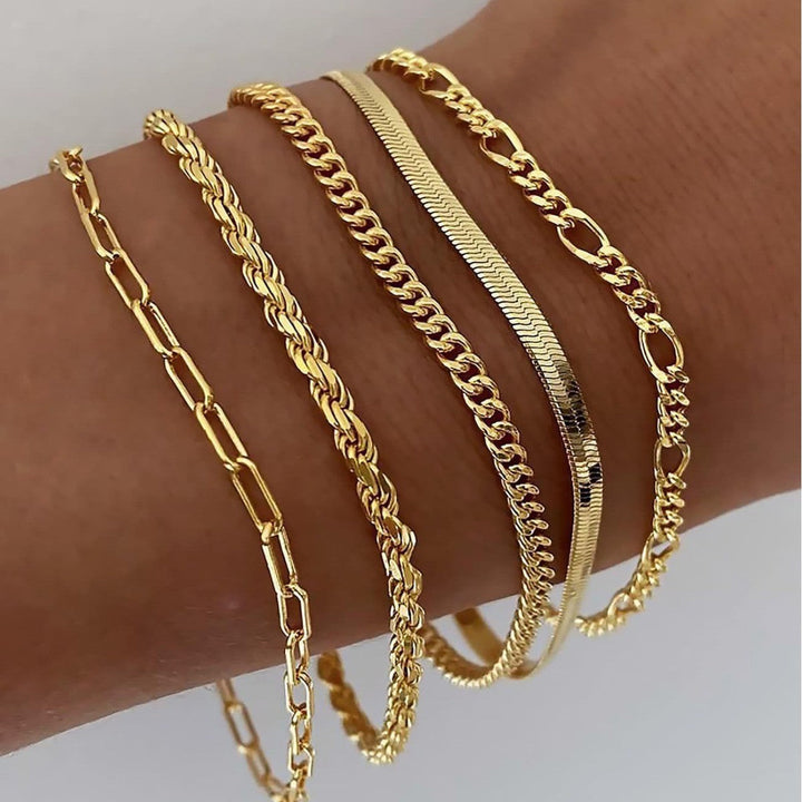 Conjunto de Pulseras de Oro